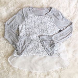 Design History Girls Top with Bell Sleeve